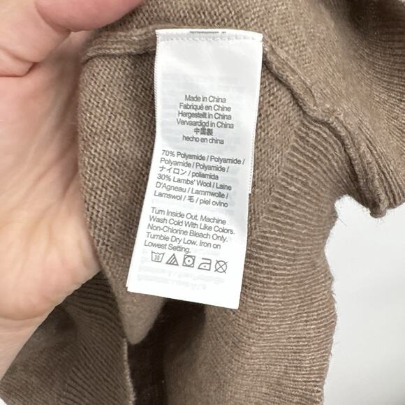 J Crew Shawl Collar Sweater Medium Lambswool Blend Preppy Heritage Camel Soft - Picture 6 of 8